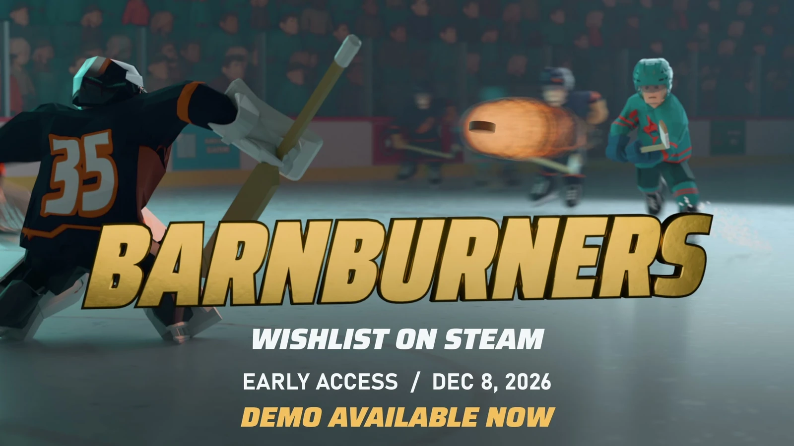 Barnburners gameplay trailer cover with gold title and December 8 Early Access date